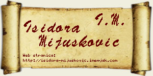 Isidora Mijušković vizit kartica